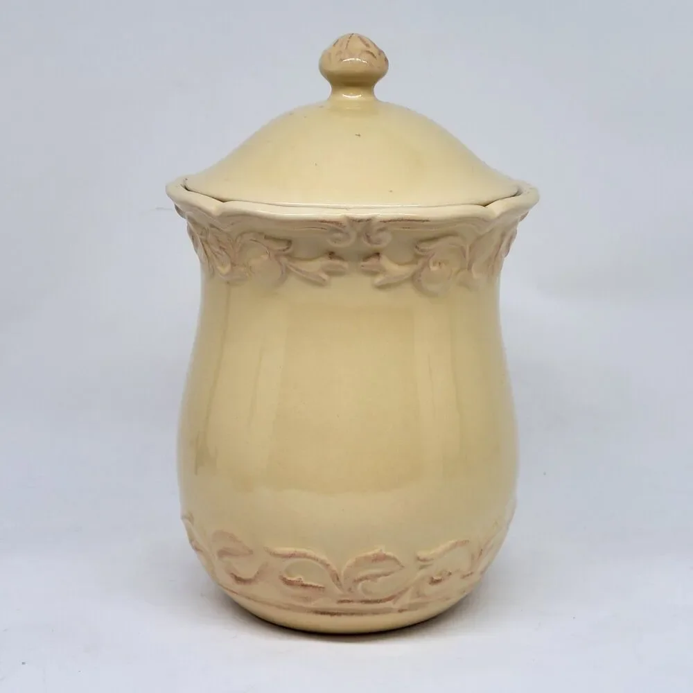 J C Penny Chris Madden Felice Yellow Large Canister 9